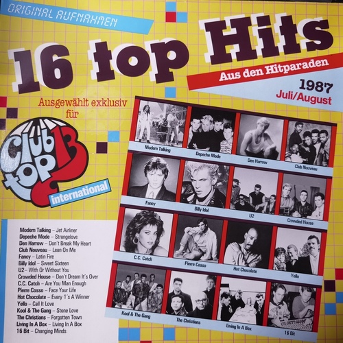 Various – 16 Top Hits - Juli/August 1987