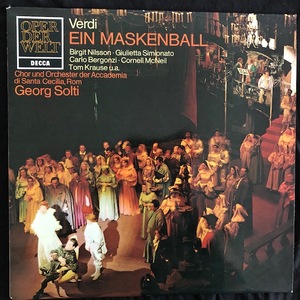 Verdi - Birgit Nilsson • Giulietta Simionato • Carlo Bergonzi • Cornell McNeil • Tom Krause u.a. Chor Und Orchester Der Accademia di Santa Cecilia, Rom, Georg Solti ‎– Ein Maskenball